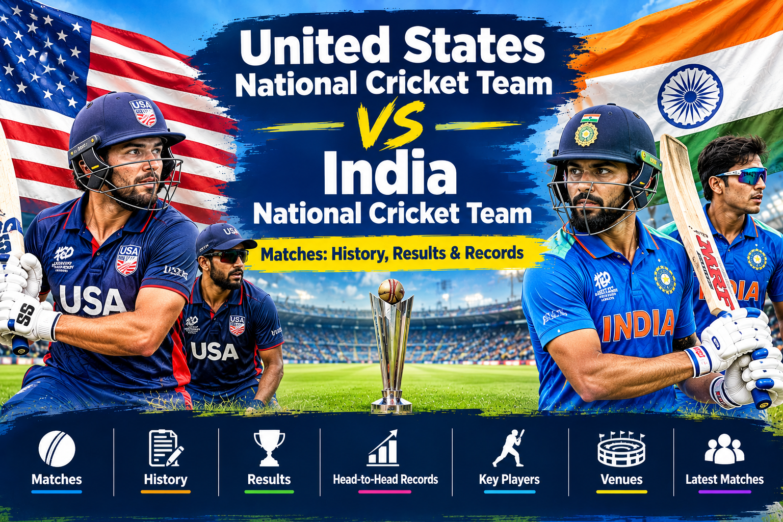 United States National Cricket Team vs India National Cricket Team Matches: Results & Records